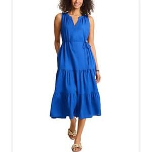 NWT Women’s Tommy Bahama Palm Shores Linen-Blend Sundress in Blue SZ XS